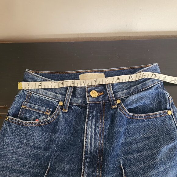 Ulla Johnson Women’s Genevieve Pintuck Wide Leg Cuff Jeans Índigo Blue Size 25 - Picture 13 of 13